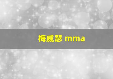 梅威瑟 mma